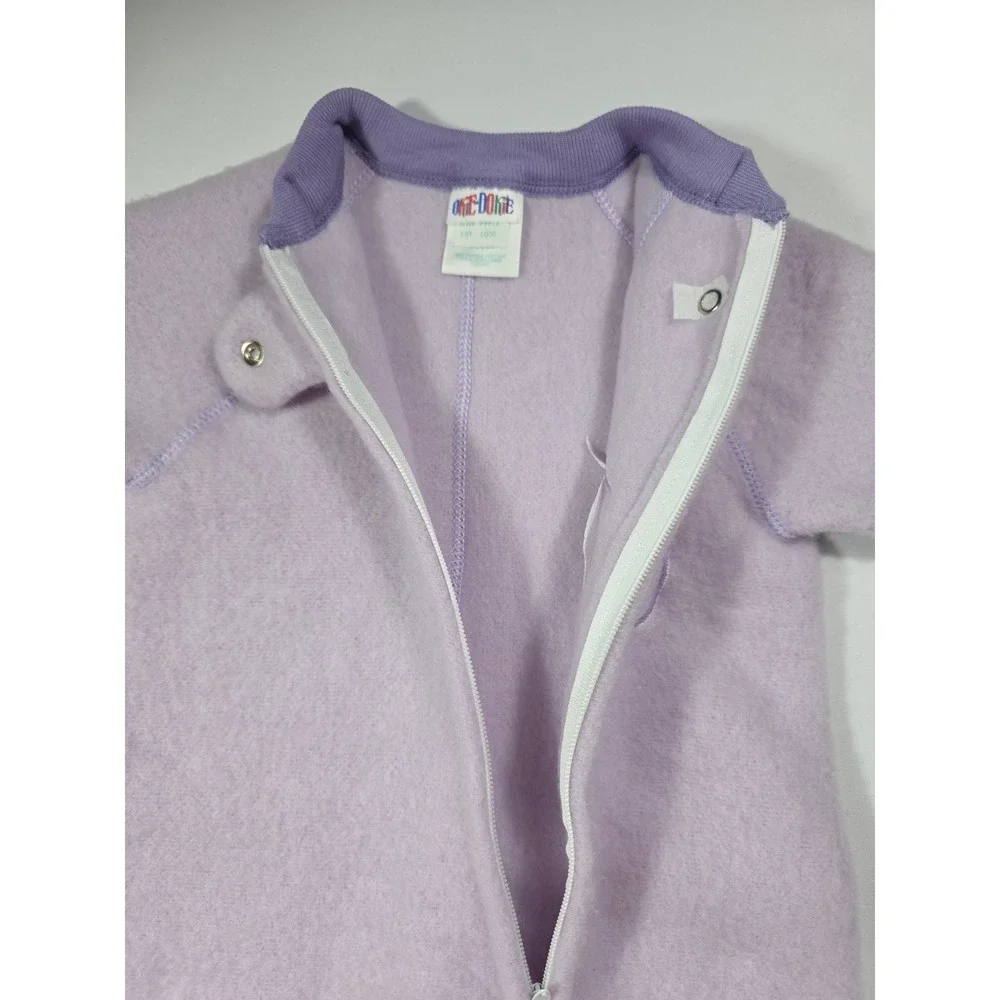 Vintage 90s Okie Dokie Baby Fleece Footed Sleeper 12M NWT USA Pink